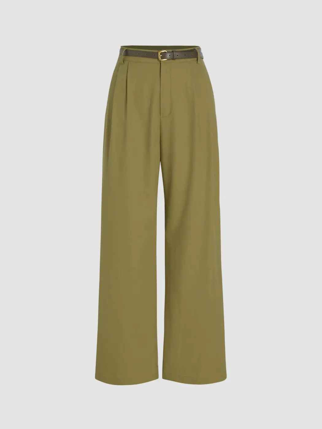 Pantalones de pata ancha Tejido Pantalón recto de lino con cinturón For Escuela. Informal diari... | Cider