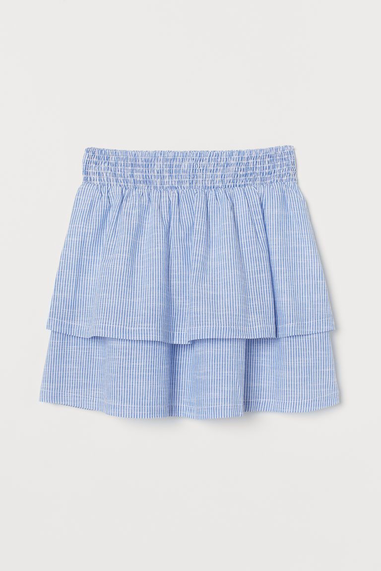 H & M - Tiered Cotton Skirt - Blue | H&M (US + CA)