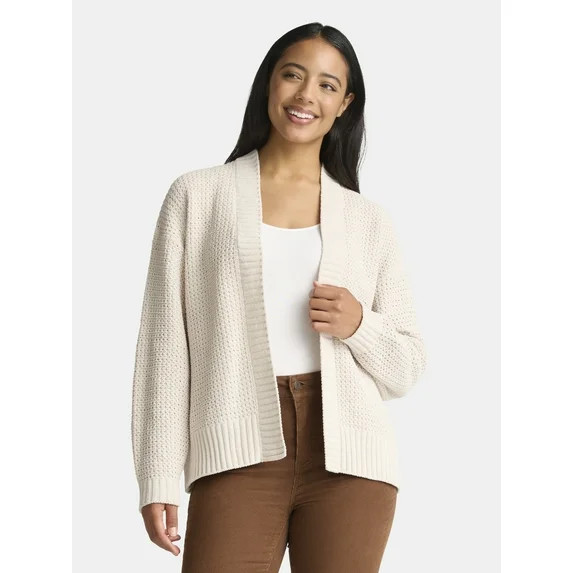 Time and Tru Women's Chenille Cardigan Sweater, Midweight, Sizes XS-XXXL - Walmart.com | Walmart (US)