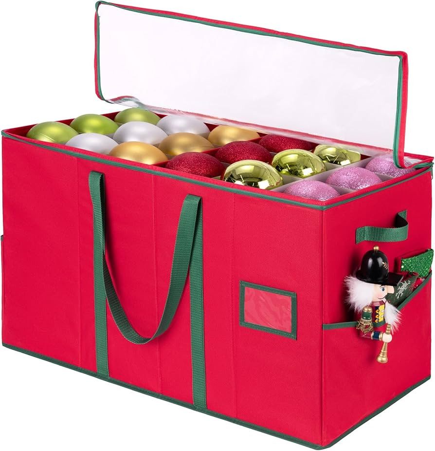 StorageWorks Christmas Ornament Storage Box, Fits 72 Holiday Ornaments 4-Inch, Christmas Ornament... | Amazon (US)