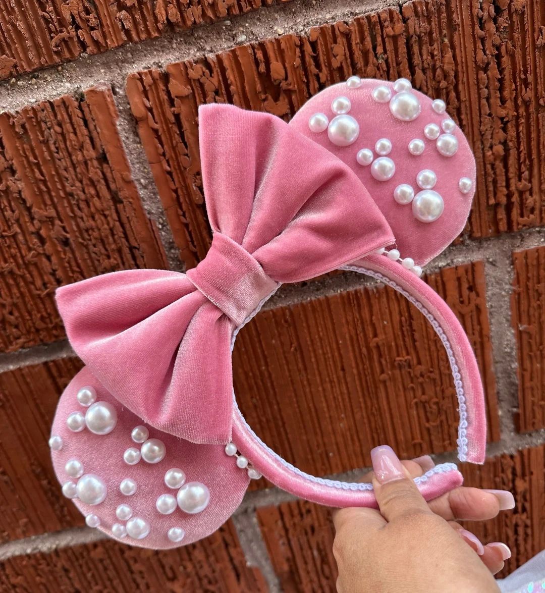 Dusty Pink  Pearl Minnie Ears | Etsy (US)