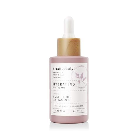 Clean Beauty Hydrating Rose Petal Facial Oil with Rosehip Oil & Vitamin E, Reduce Fine Lines & Da... | Amazon (US)
