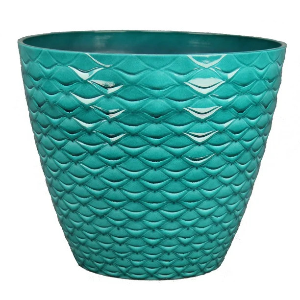 Better Home & Gardens Imre Blue-Green Recycled Resin Planter, 16in x 16in x 13.6in | Walmart (US)