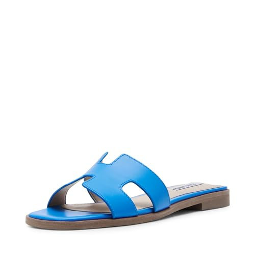 Steve Madden Women's Hadyn Sandal, Blue Leather, 9.5 | Amazon (US)