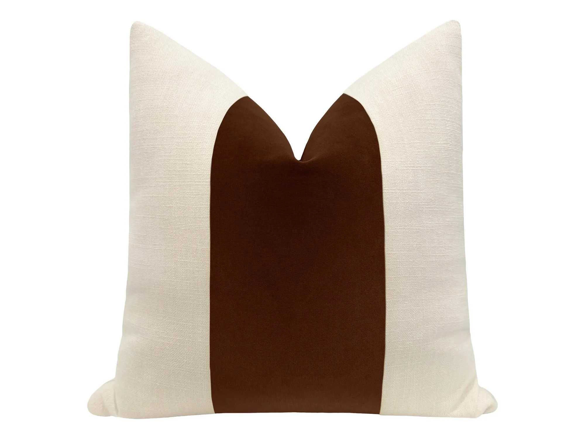 Panel : Signature Velvet // Cognac | velvet stripe | cotton velvet pillow | linen + brown velvet | | Etsy (Global)