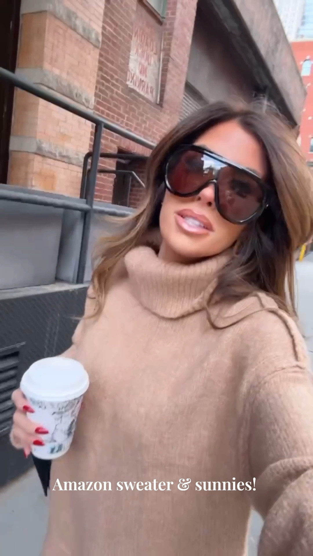 The perfect NYC casual outfit! I’m wearing a size small in this oversized sweater! I am loving these Bottega lookalike sunglasses! 

Amazon finds, Amazon fashion, Amazon sweater, Thanksgiving outfit, Comfy outfit, Casual outfit, Thanksgiving, Taupe sweater, Bottega lookalike sunglasses, Amazon sunglasses, Lounge set, Emily Ann Gemma#LTKStyleTip

#LTKFindsUnder50 #LTKdayinmylife
