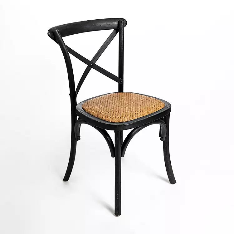 New! Black X Frame Cane Seat Dining Chair | Kirkland's Home