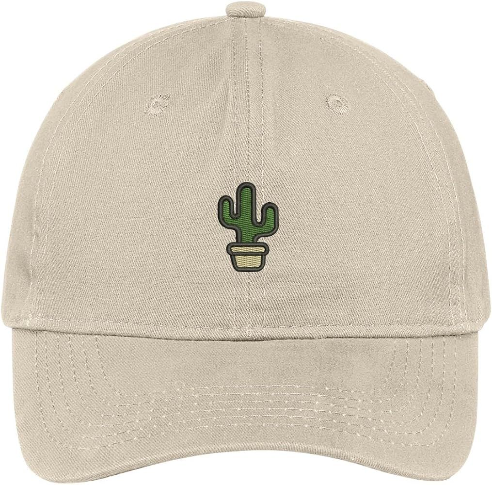 Trendy Apparel Shop Small Cactus and Pot Embroidered Soft Cotton Low Profile Dad Hat Baseball Cap | Amazon (US)