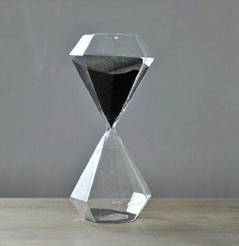 Glass Products 30 Minutes Hourglass Diamond Hourglass Sand Timer (Black) | Amazon (US)
