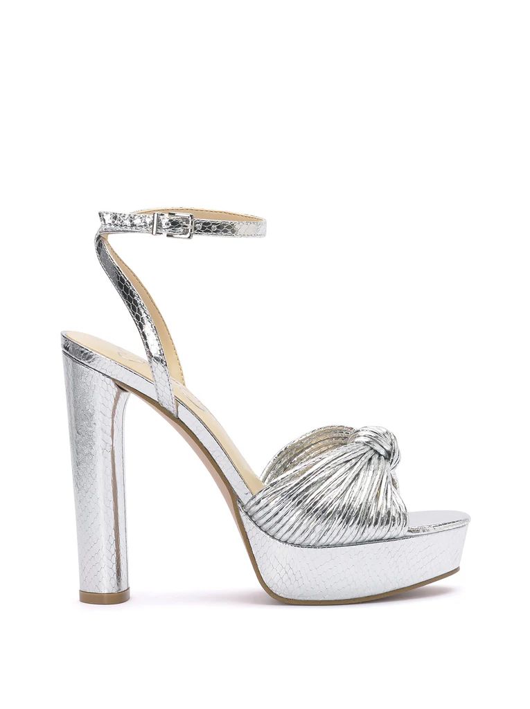 Immie Platform Sandal in Silver Snake | Jessica Simpson E Commerce