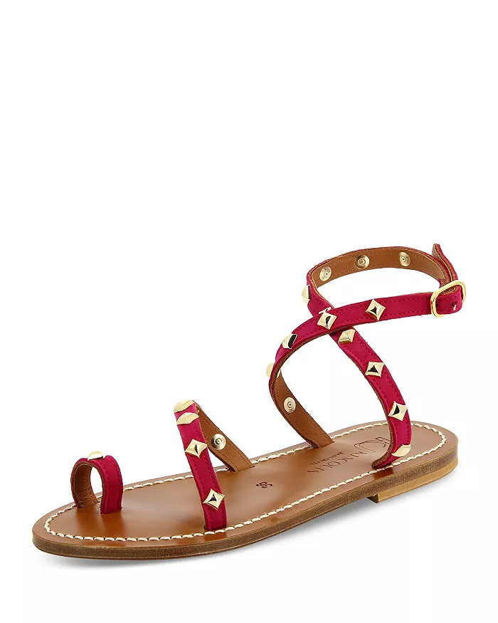 Women's Loki Studded Leather Flat Sandals | Bloomingdale's (US)