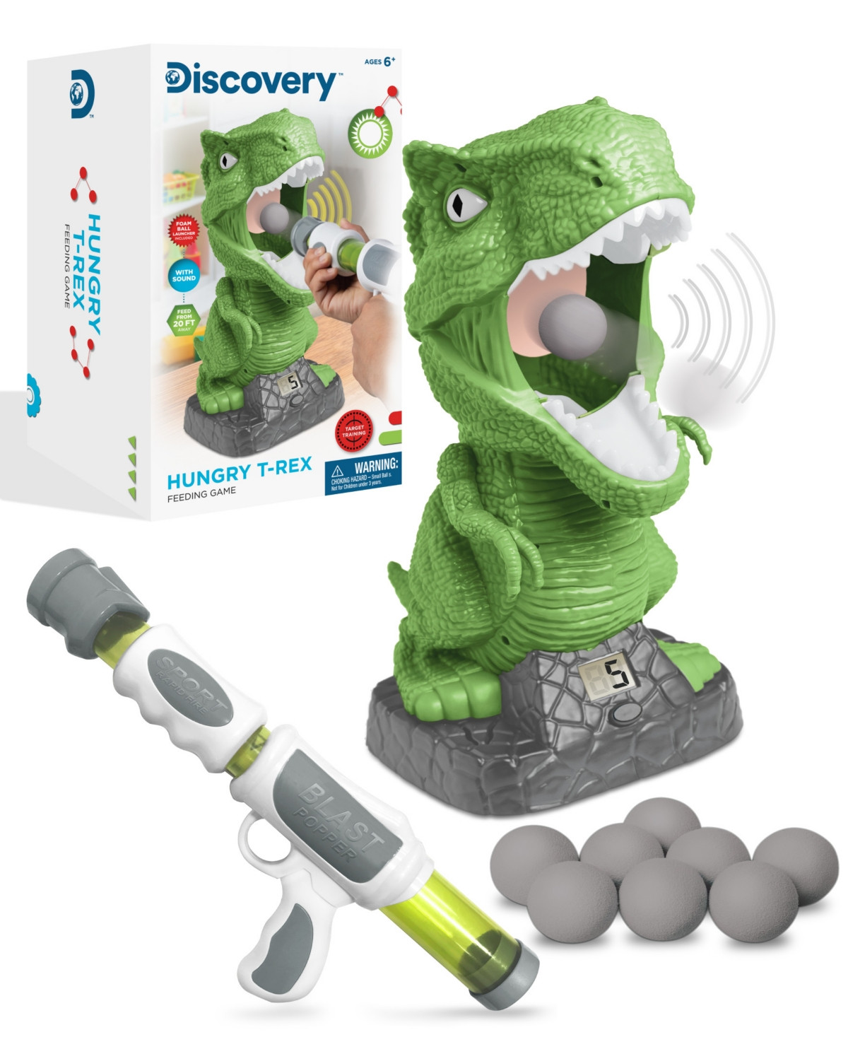 Discovery Kids Hungry T-Rex Feeding Game, Shooting Competition - Green | Macy's