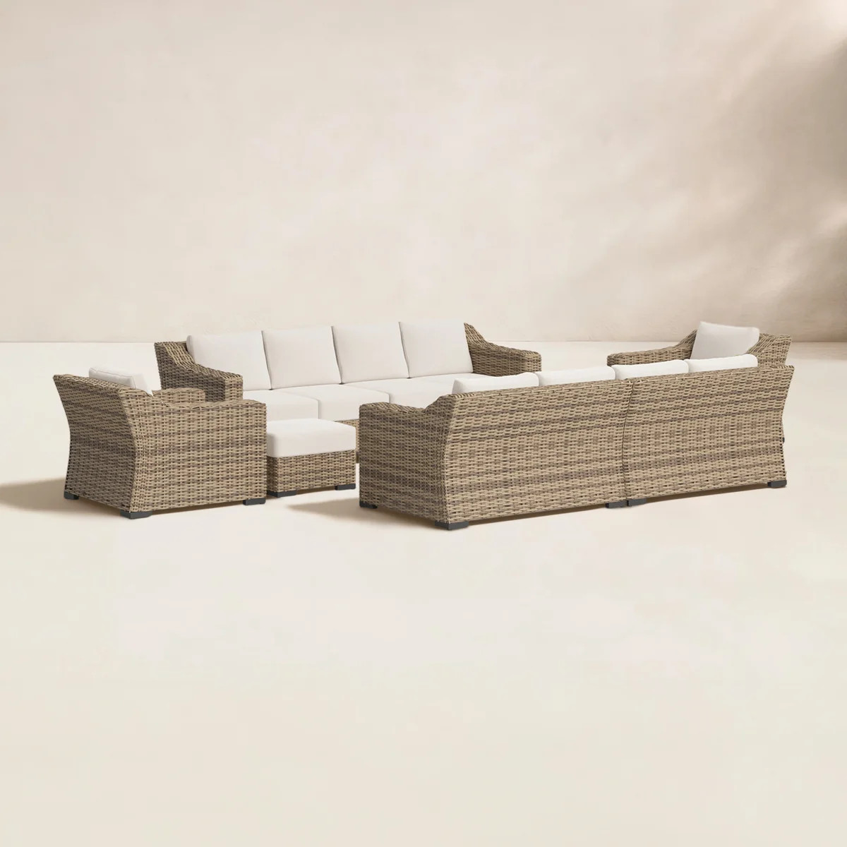 Eloisa 10-Person Wicker Patio Conversation Set with Cushions | Wayfair North America