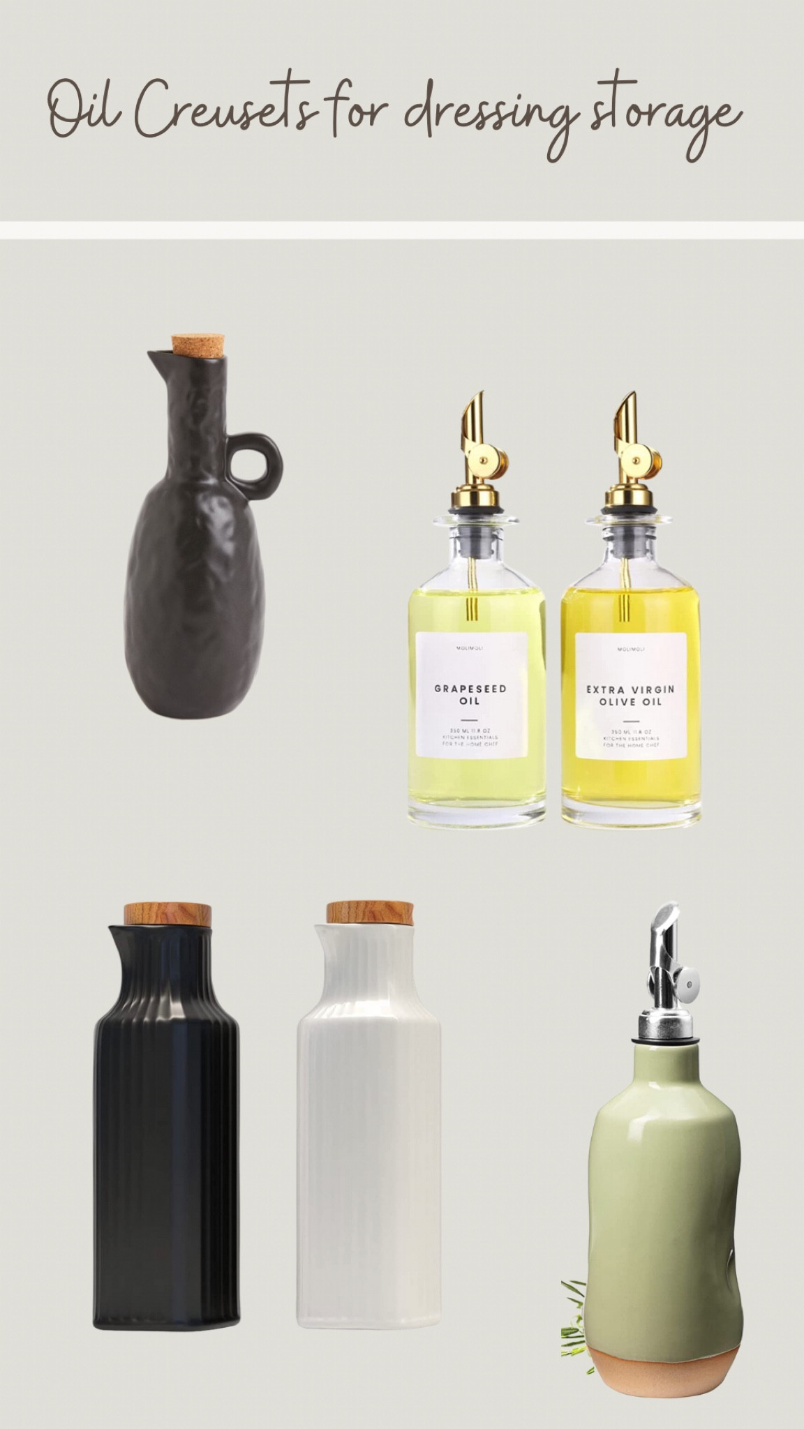 Oil containers, dispenser, glass bottles 

#LTKhome #LTKunder100 #LTKFind