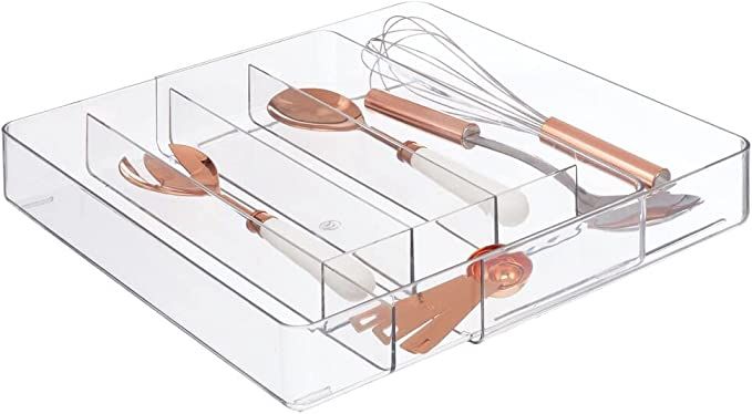 mDesign Adjustable, Expandable Plastic Kitchen Cabinet Drawer Storage Organizer Tray - for Storin... | Amazon (US)