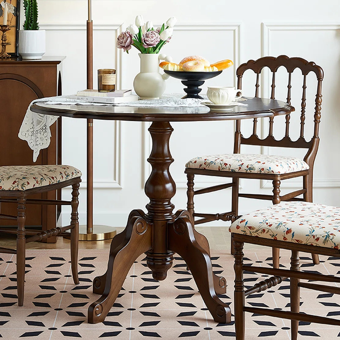 French retro solid wood dining table | Wayfair North America