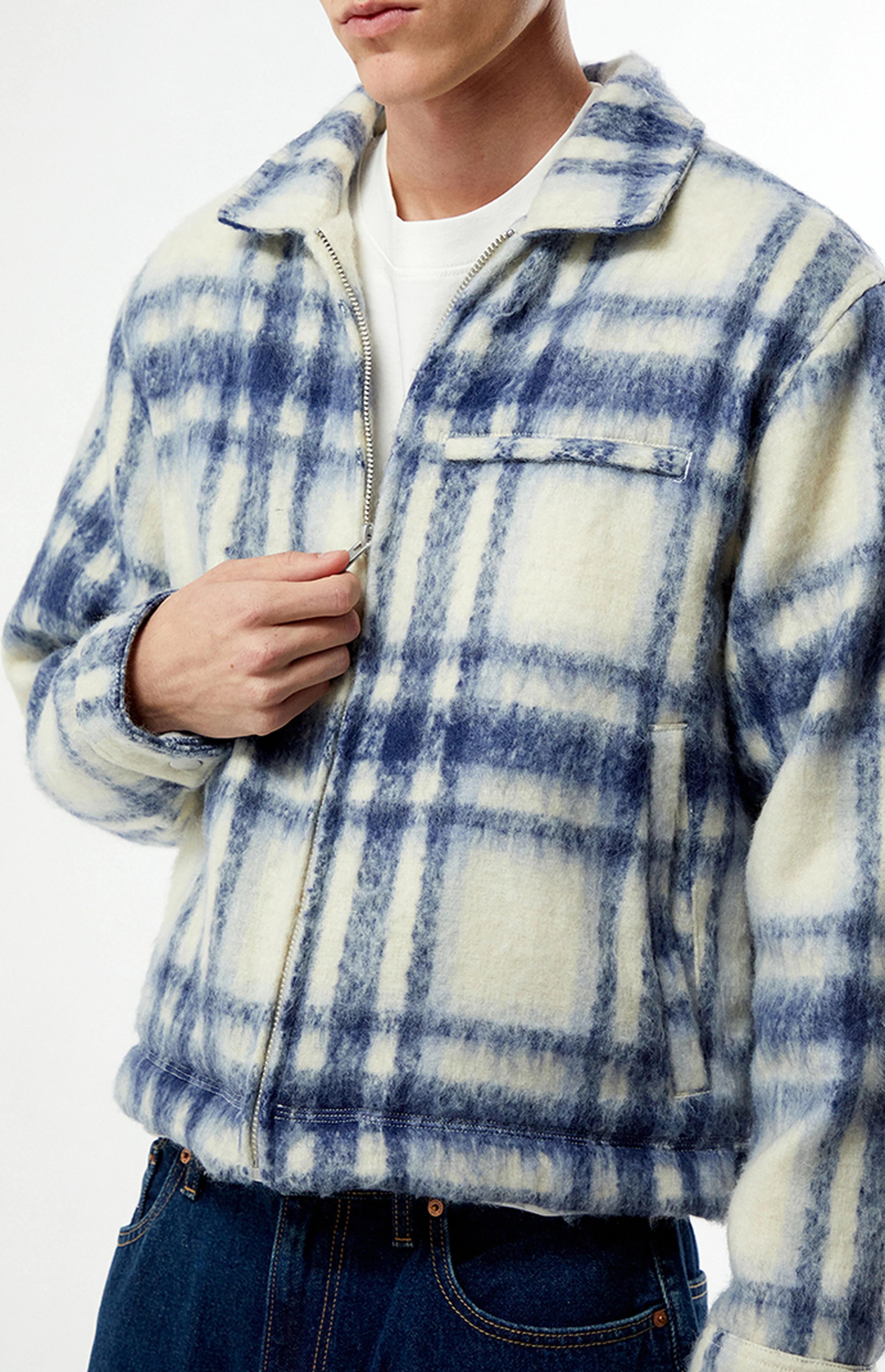 Pacsun Sedona Blue & White Plaid Gas Jacket | PacSun