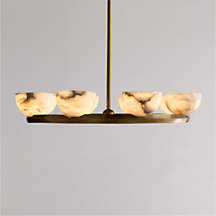 Ando Alabaster and Brass Chandelier Light 35" + Reviews | Crate & Barrel | Crate & Barrel