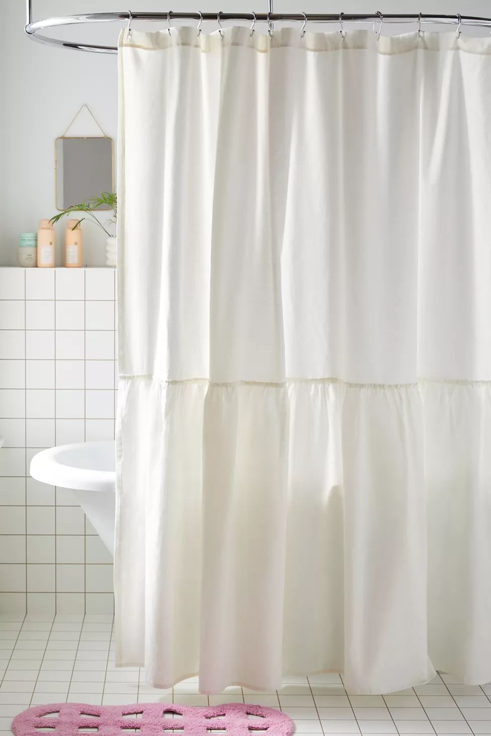 Overscale Ruffle Shower Curtain | Urban Outfitters (US and RoW)