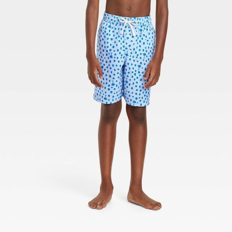 Boys' Palm Dot Swim Shorts - Cat & Jack™ Blue | Target