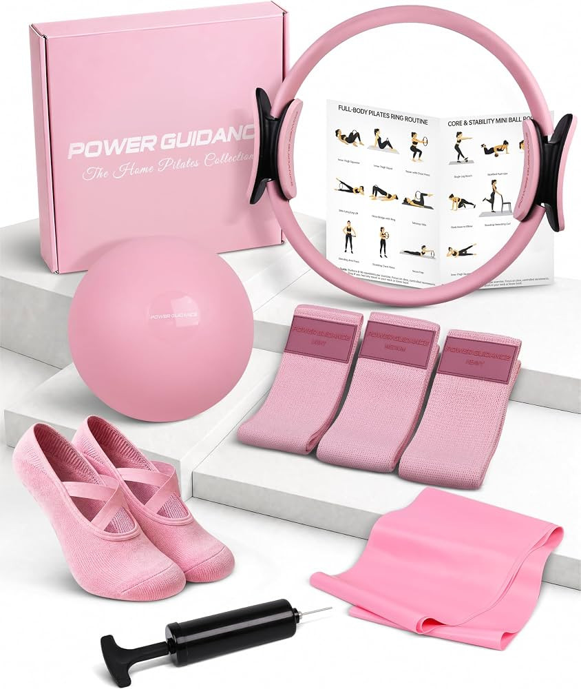 POWER GUIDANCE At Home Pilates Kit for Women, Pilates Equipment Set, Pink | Amazon (US)