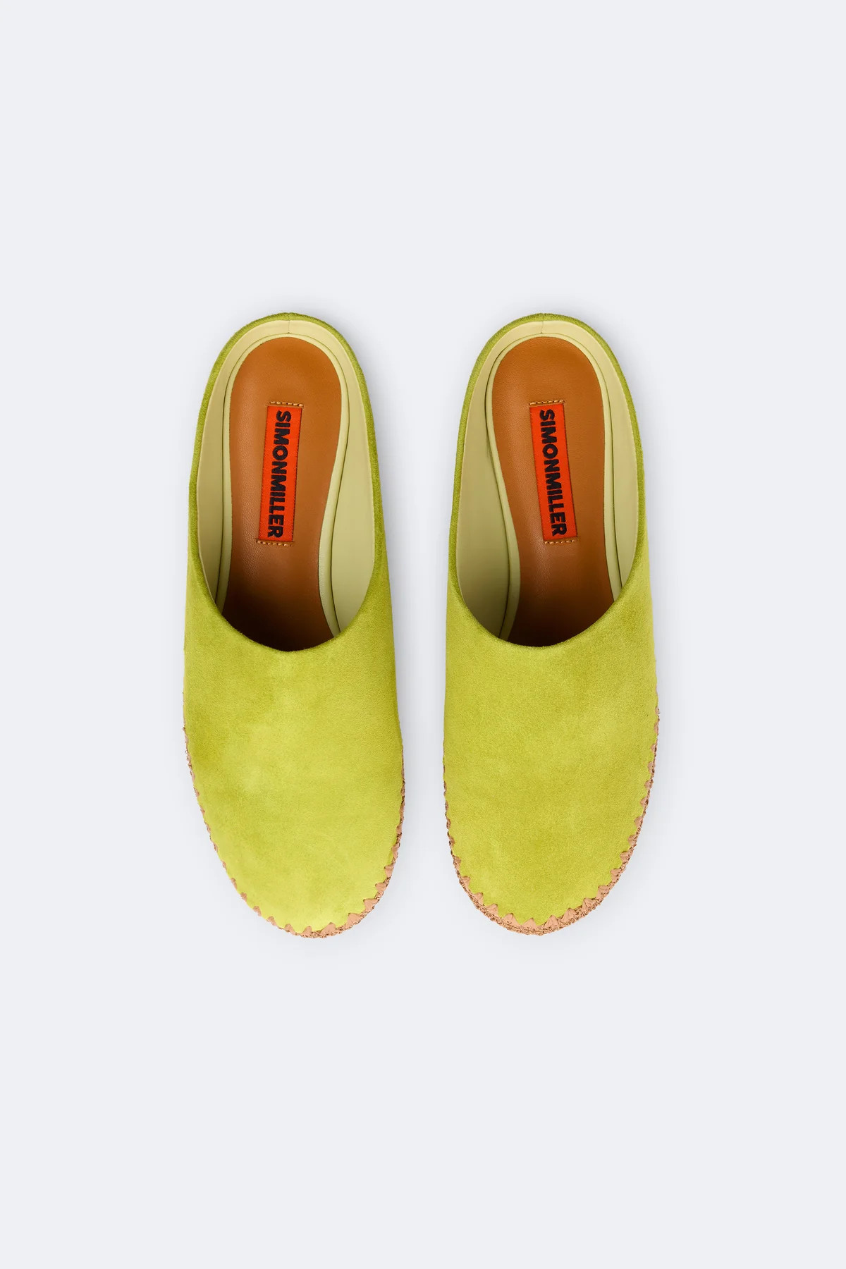 Riad Slipper In Moss Green/Natural | Simon Miller