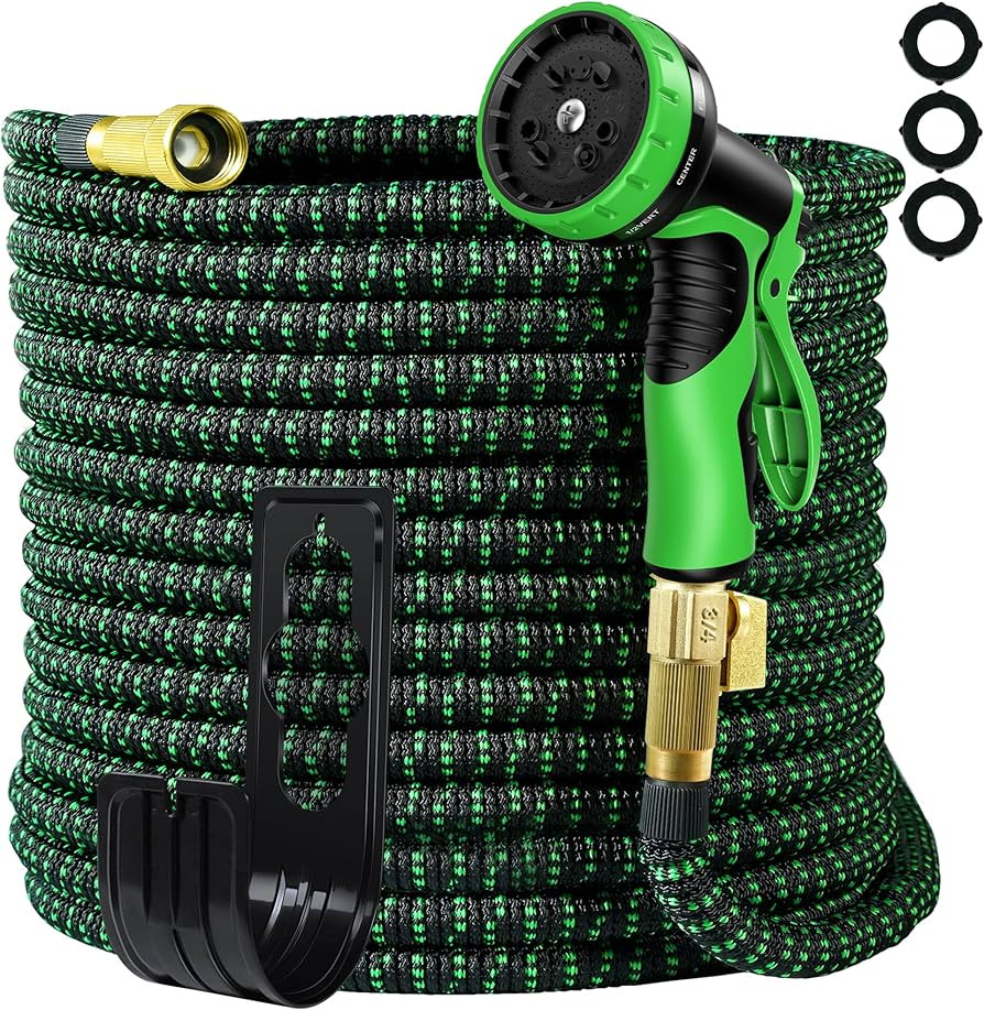 Garden Hose 100ft Expandable, Flexible Water Hose 100 ft with 10 Function Spray Nozzle, Durable M... | Amazon (US)
