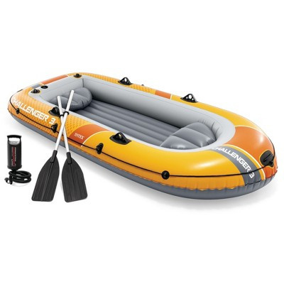 INTEX 66313EP Challenger 3 Inflatable Boat Set with 54" Oars, Pump, & Oar Locks | Target
