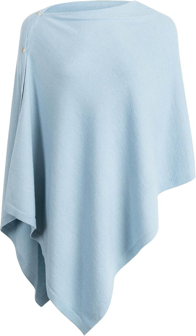 PULI Women's Versatile Knitted Shawls Scarf Poncho Sweater with Buttons Lightweight Spring Summer... | Amazon (US)