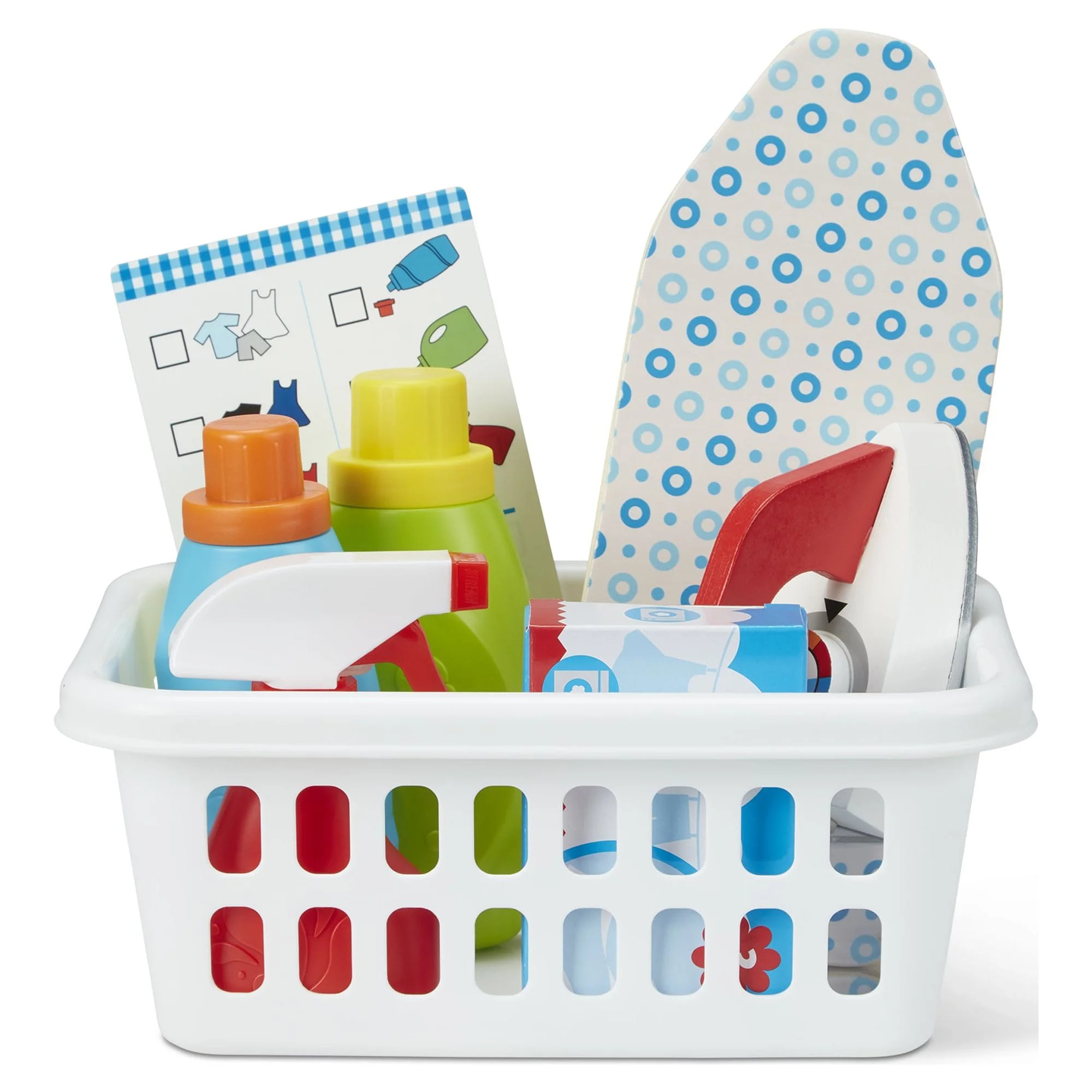 Melissa & Doug Laundry Basket Play Set With Wooden Iron, Ironing Board, and Accessories (14 Pcs) | Walmart (US)