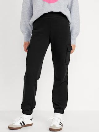 High-Waisted Fleece Cargo Jogger Pants for Girls | Old Navy (US)