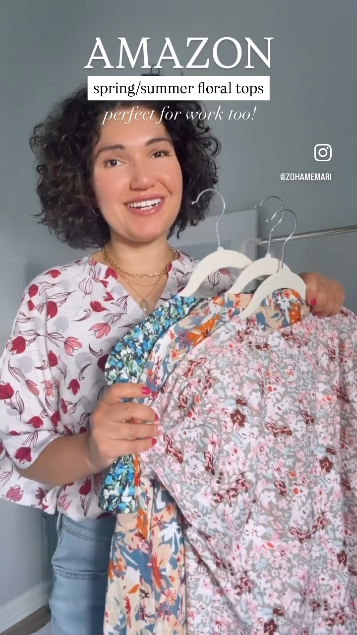 Amazon tops, floral tops, spring blouse, summer top, summer outfit, spring outfit, work top, workwear, office outfit 

#LTKWorkwear #LTKSummerEdit #LTKFindsUnder50