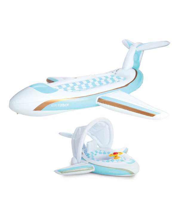 Inflatable Airplane Pool Float & Funbaby Airplane Pool Float Bundle | FUNBOY