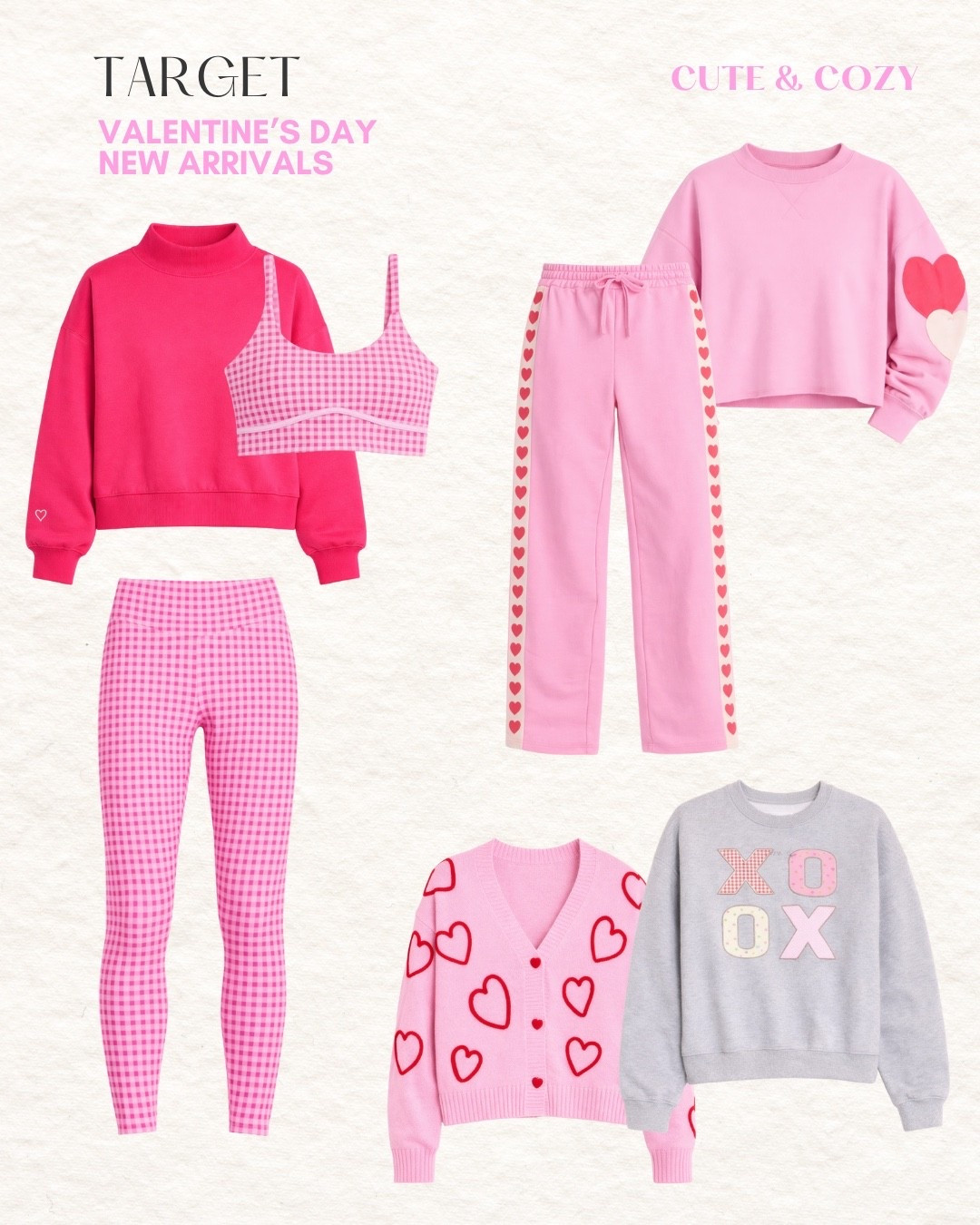 Now’s the time to grab them before sizes start selling out! 💕Valentine’s Day new arrivals just dropped at Target - Cozy sets, heart prints, and festive pieces perfect for the season!

#LTKFindsUnder50 #LTKSeasonal #LTKActive
