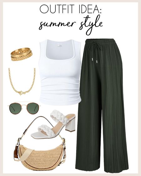 The perfect summer outfit idea all from Amazon! 

#amazonfinds

Amazon finds. Amazon fashion. Amazon summer outfit idea. Amazon white tank. Amazon summer wide leg pants  

#LTKSeasonal #LTKStyleTip #LTKFindsUnder100