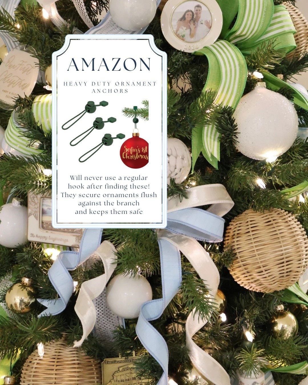 Amazon Heavy Duty Ornament Anchors are a game changer!!! Keeps heavy ornaments secure to the branch and everything safe. 

Linked some of my favorite Ornaments as well!

Christmas Tree Decorating, Ornament Hook, Christmas Tree Decor, Amazon Find, Secure Ornament Hook

#LTKFindsUnder50 #LTKHoliday #LTKHome