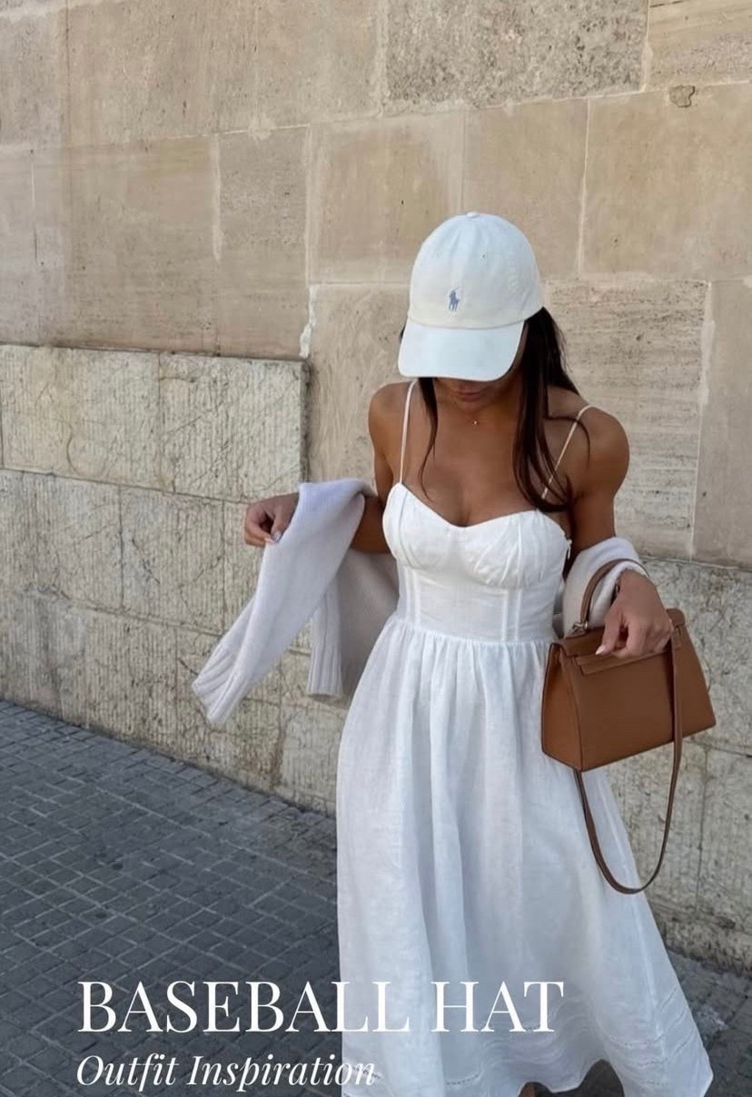Outfit inspiration ⚾️ 

#dress #cap #sandals #bag #flats

#LTKgrwm #LTKootd #LTKOver40