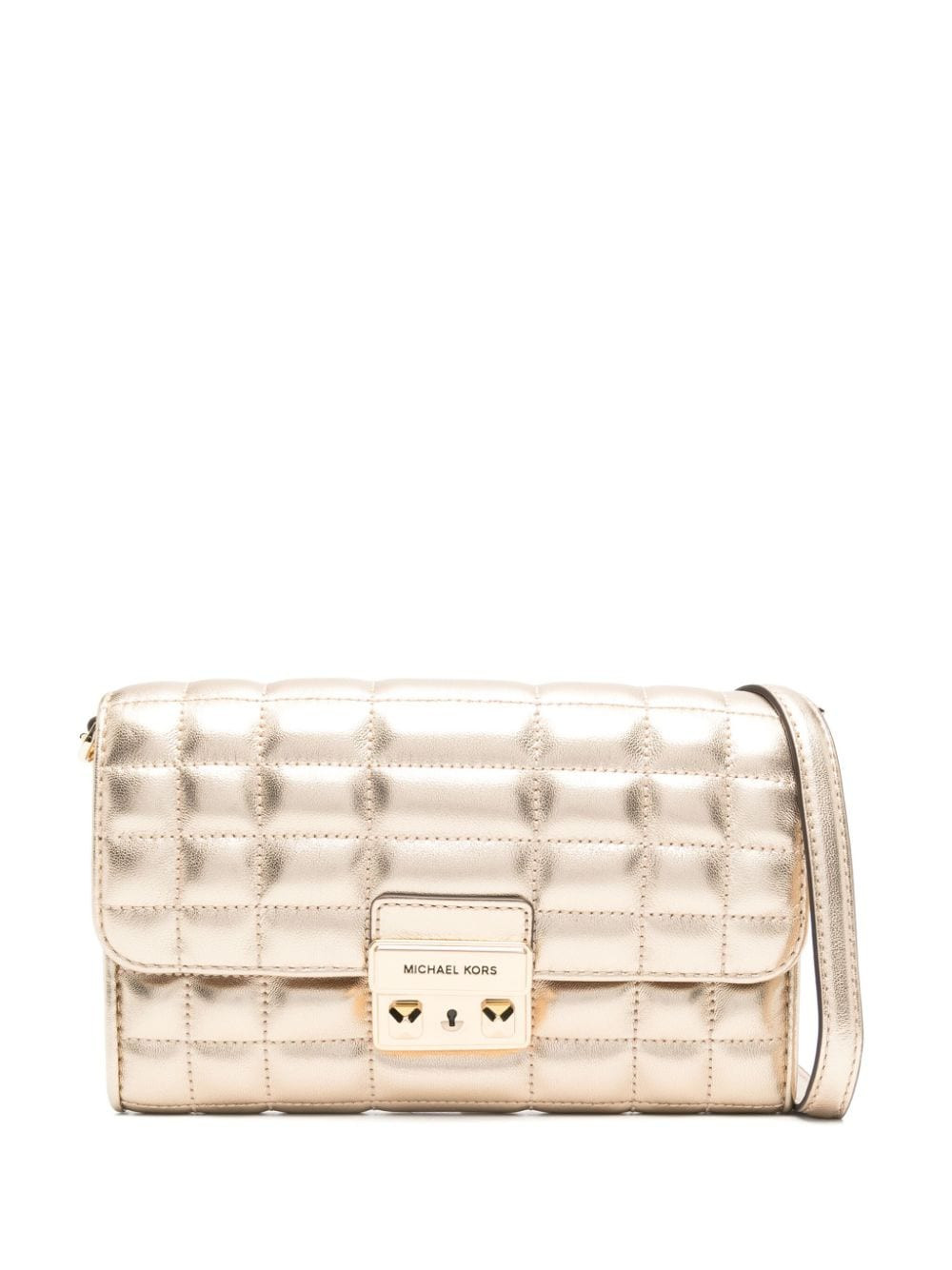 Michael Kors large Tribeca leather cross body bag - Gold | Farfetch Global