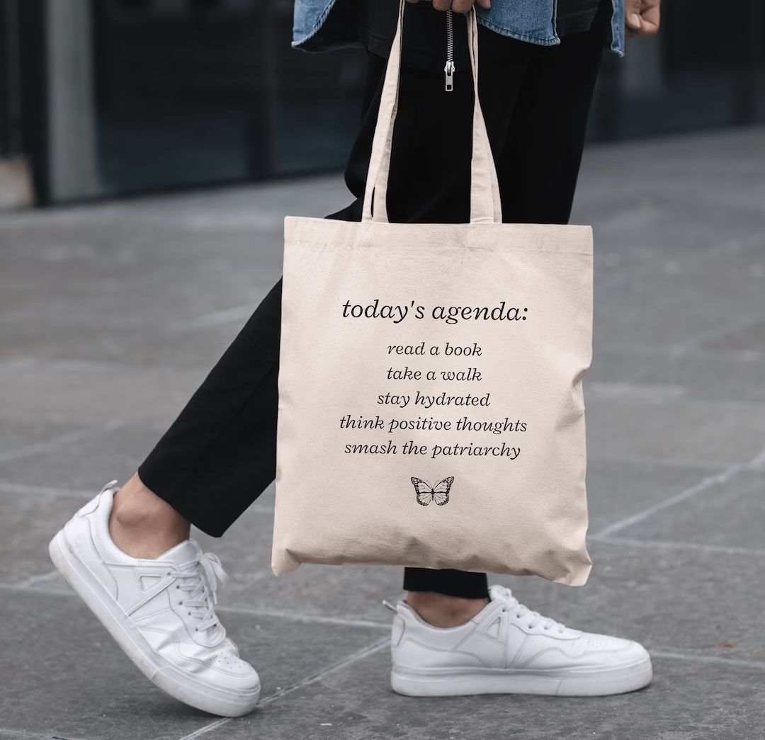 Bookish Tote Bag Smash the Patriarchy Feminist Tote Bag - Etsy | Etsy (US)