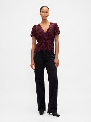 Lace V-Neck Top | Gap (US)