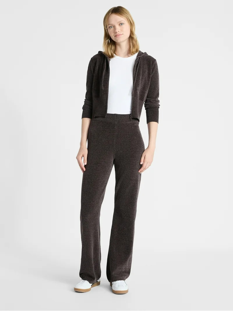 No Boundaries Chenille Flare Pants, 30'' Inseam, Women's - Walmart.com | Walmart (US)