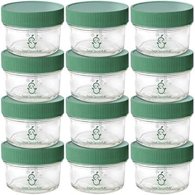 Glass Baby Food Storage Containers, Set of 12, 4oz Glass Baby Food Jars with Lids, Freezer Storag... | Amazon (US)