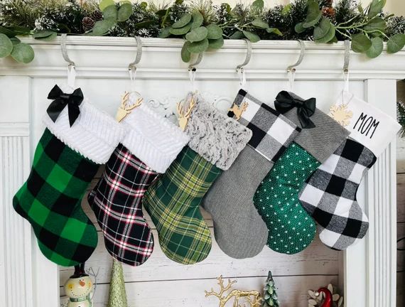 Personalized Christmas Stockings. Buffalo Plaid Stockings. | Etsy | Etsy (US)