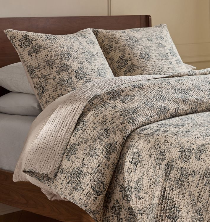 Anabelle Floral Pick-Stitch Quilt & Shams | Rejuvenation