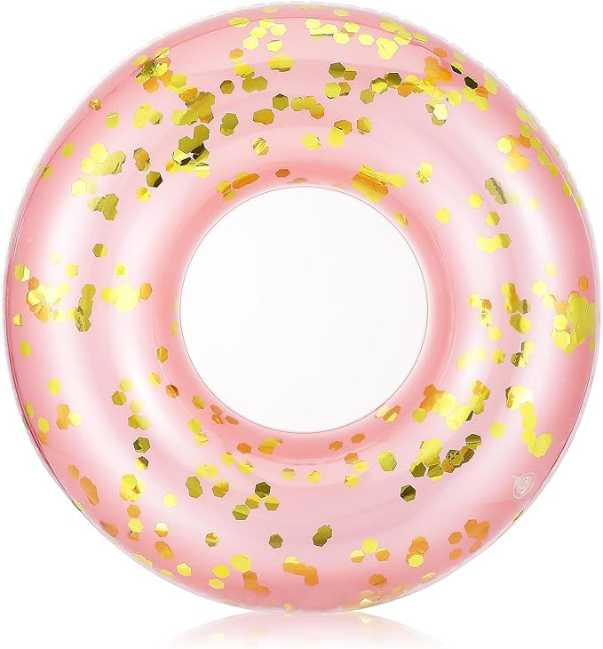 MoKo Swim Rings with Glitter, Inflatable Pool Float Swimming Pool Float Tube Round Shaped Swimmin... | Amazon (US)