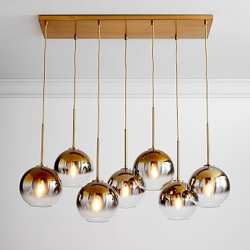 Sculptural Glass 7-Light Globe Chandelier - Metallic Ombre | West Elm (US)