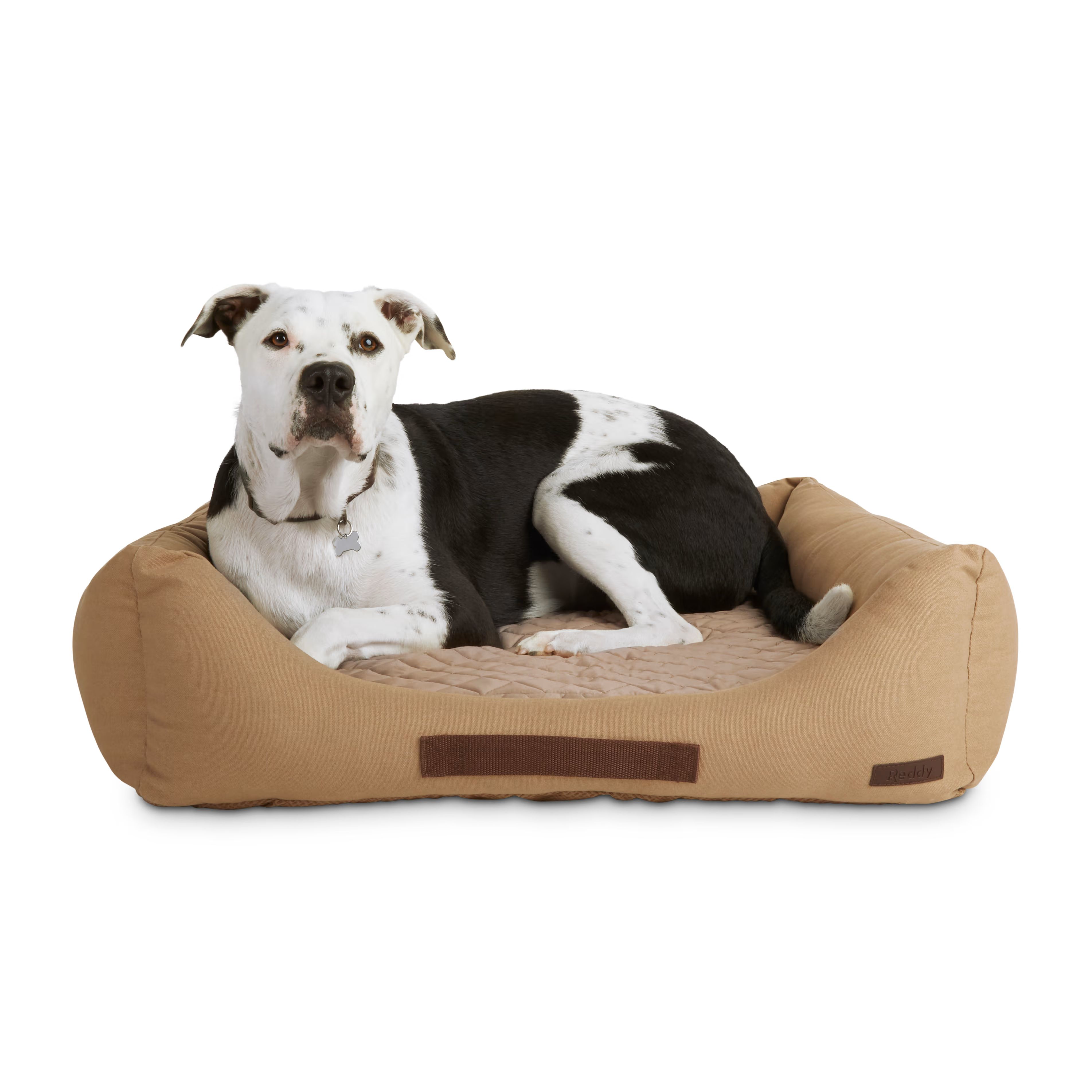 Reddy Tan Canvas Cozy & Cool-Touch Dog Bed, 30" L X 40" W | Petco