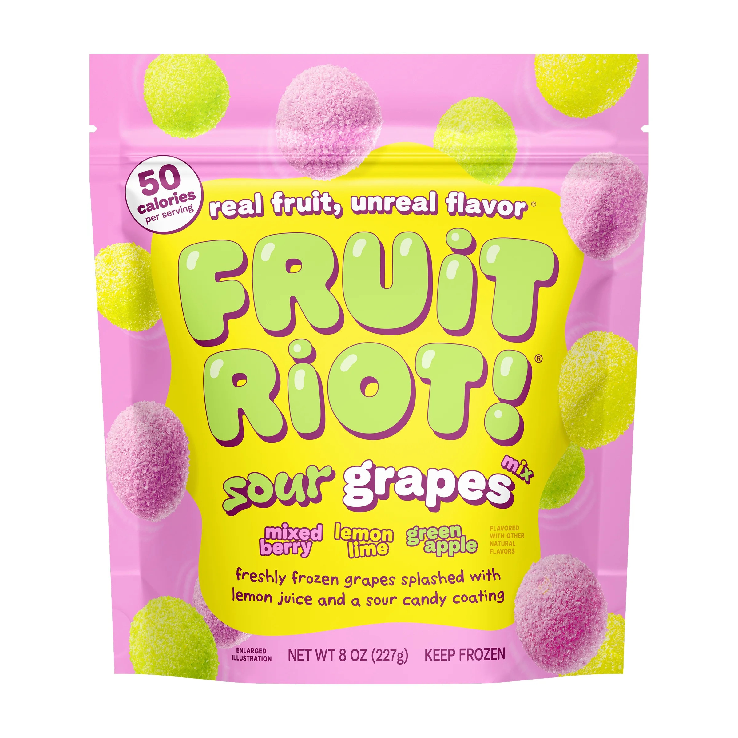 Fruit Riot Sour Candy Mixed Grapes, Real Frozen Fruit, 8 ounce - Walmart.com | Walmart (US)