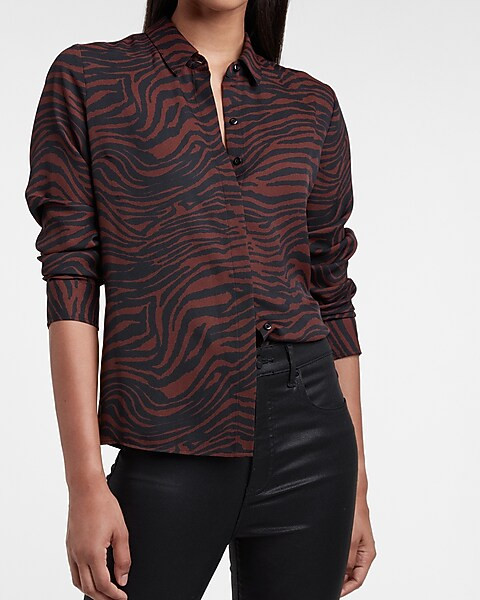 Zebra Print Portofino Shirt | Express
