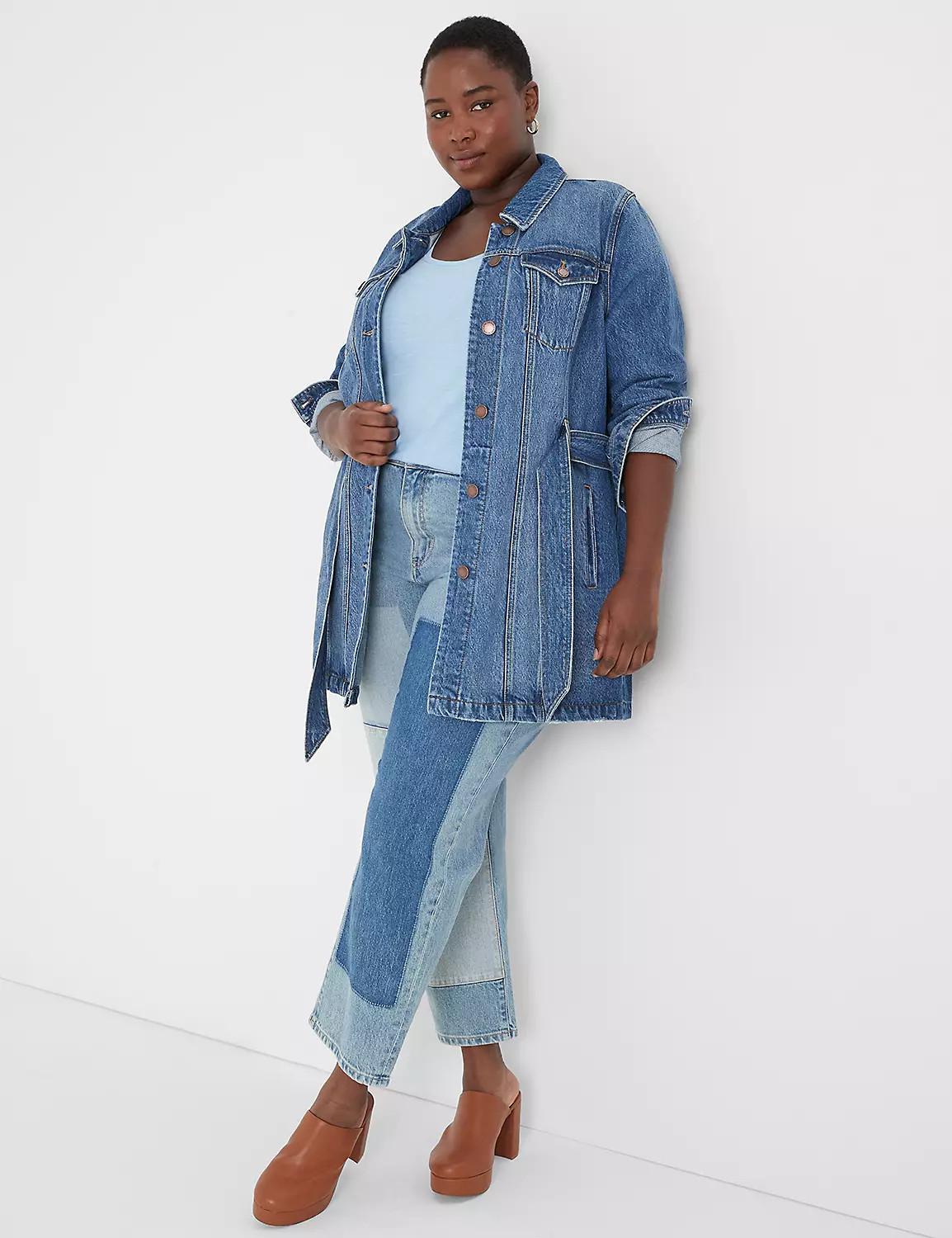 Denim Belted Trucker Jacket | LaneBryant | Lane Bryant (US)